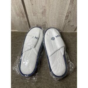 MSC Spa Slippers w/ Logo Unisex Terry Cloth Slip On One Size Fits Most 2 Pairs
